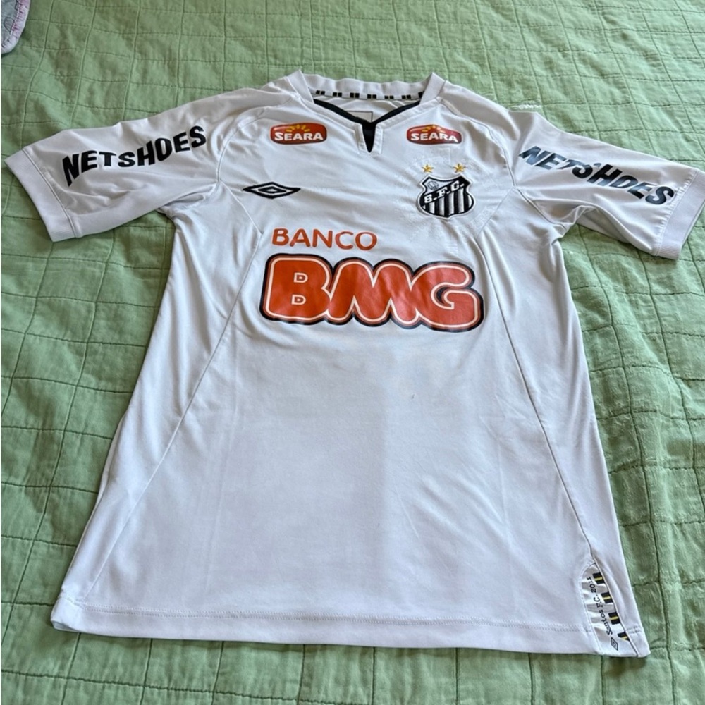 Umbro White men Soccer Jersey with Orange Accents